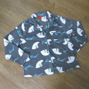 Joe Fresh Pajama Top Polar Bear Greay White and Blue Print